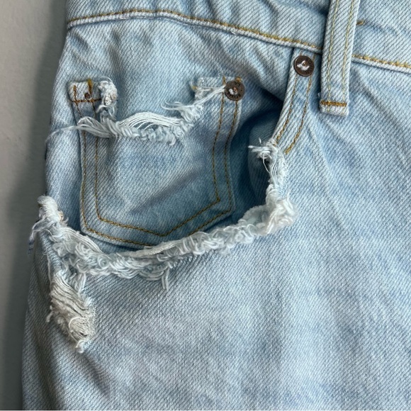 Boyish The Tommy Distressed High Rise Straight Leg Raw Hem Jeans Size 28 - Picture 10 of 16